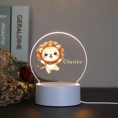 Heißer Personalisieren Benutzerdefinierte Zoon Name USB Atmosphäre Tisch Lampe Zimmer Dekor Für Jungen Geburtstag USB Umgebungs Schreibtisch Lampe Mit Touch-Taste