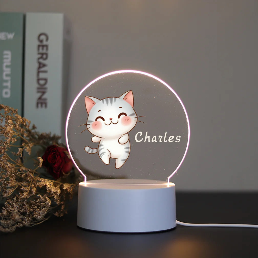 Heißer Personalisieren Benutzerdefinierte Zoon Name USB Atmosphäre Tisch Lampe Zimmer Dekor Für Jungen Geburtstag USB Umgebungs Schreibtisch Lampe Mit Touch-Taste